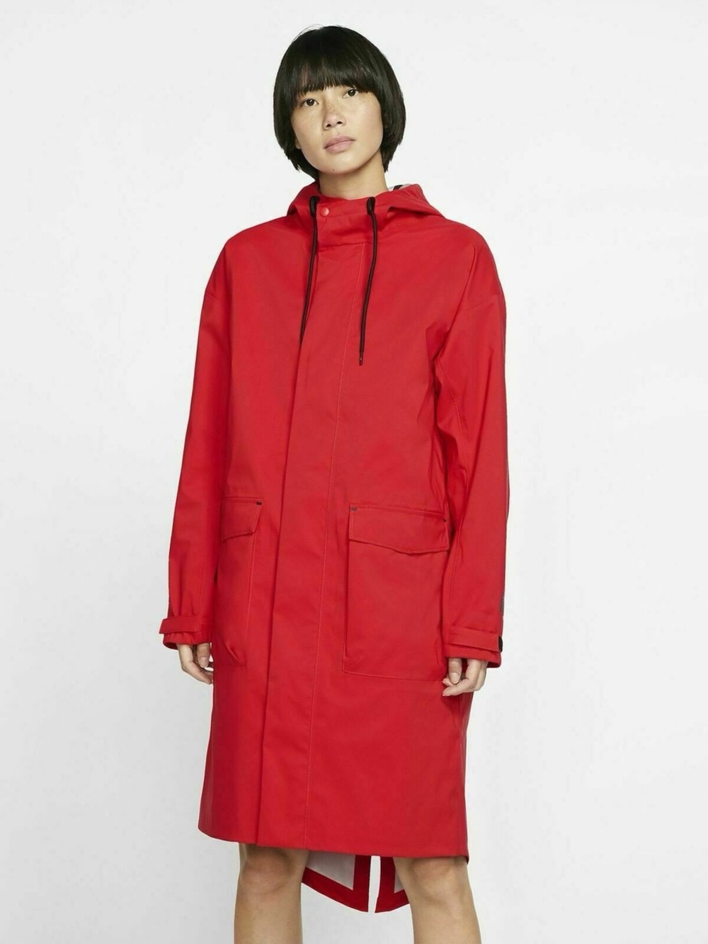 Nike Red Hooded Raincoat Parka
